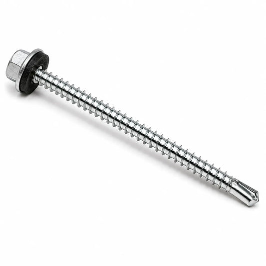 5.5 x 100mm Tek Screws with Bonded Washer Evolution (TEK 3) light section Carbon Steel