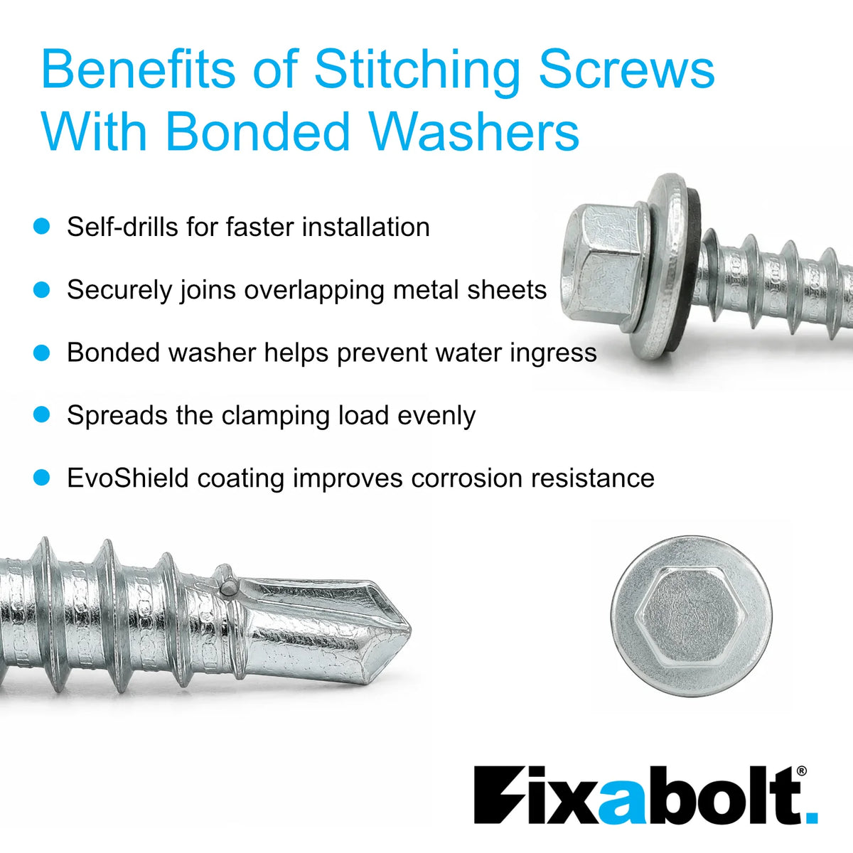 benefits of stitching screws with bonded washers