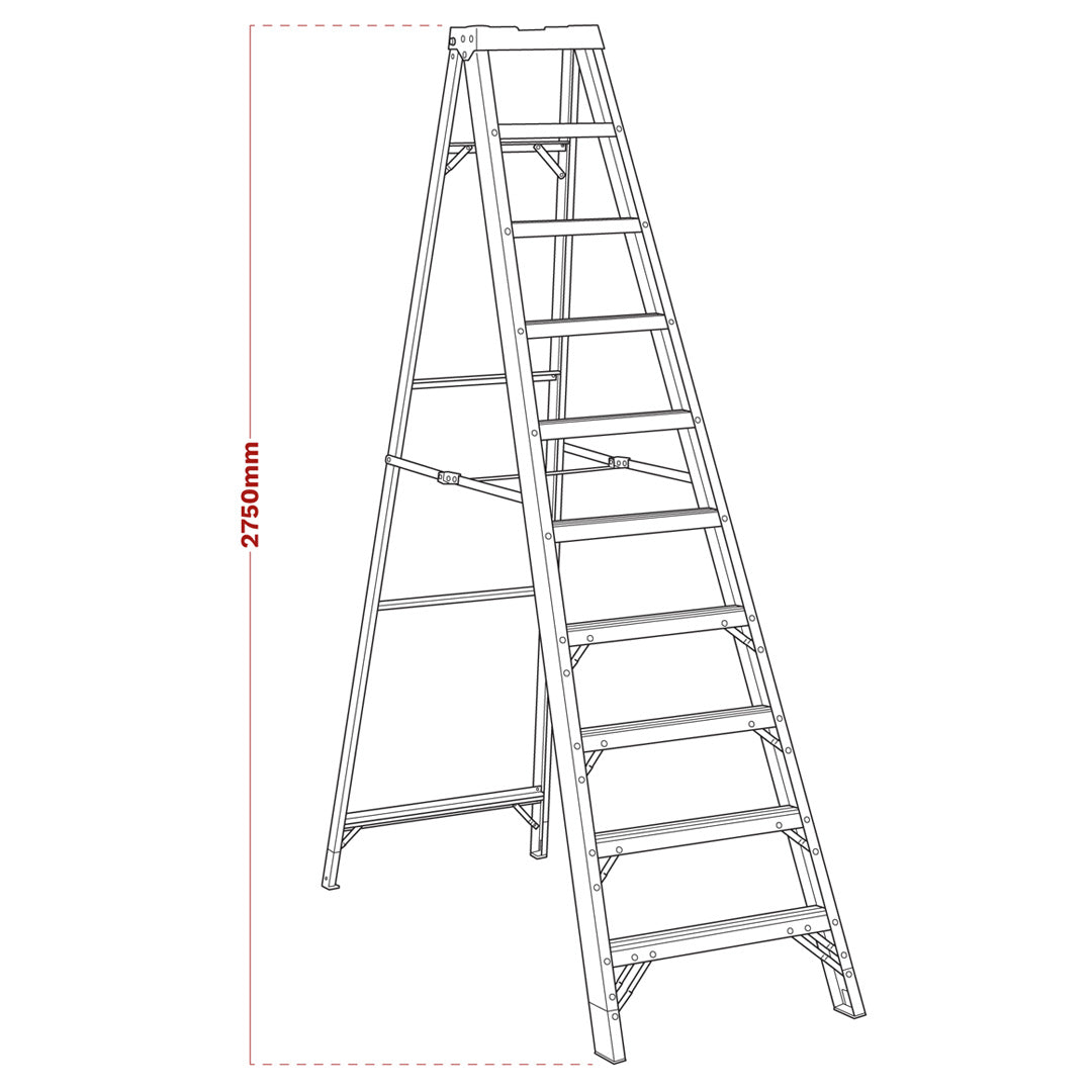 9 step ladder measurements 