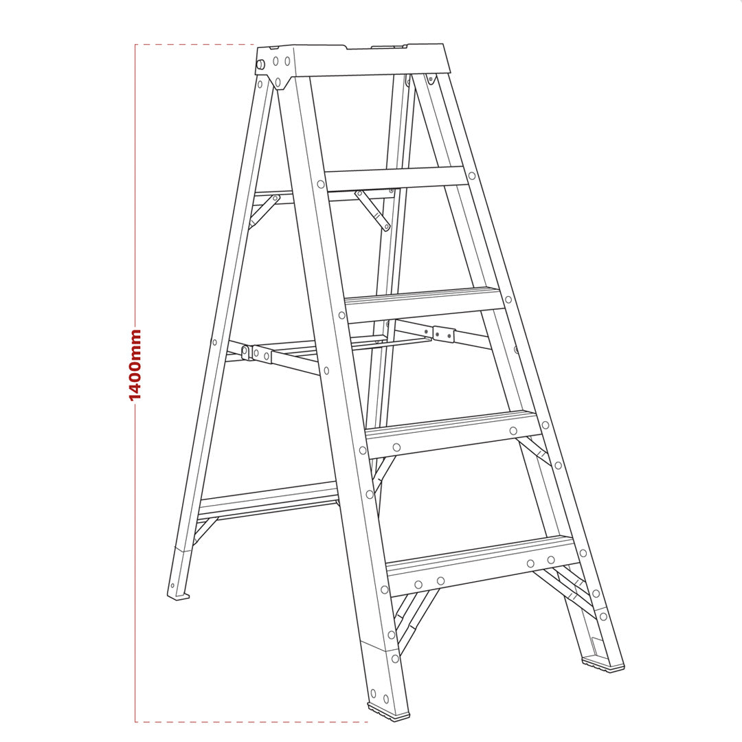 4 tread step ladder measurements FSL5