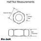 fixabolt half nut measurements