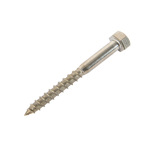m10 x 110 coach screw in stainless steel