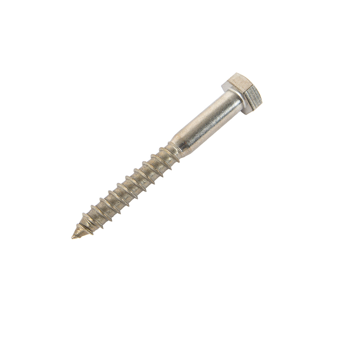 m10 x 70mm coach screw in stainless steel