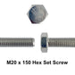 m20 x 150mm hex set measurements