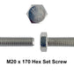 m20 x 170mm hex set measurements