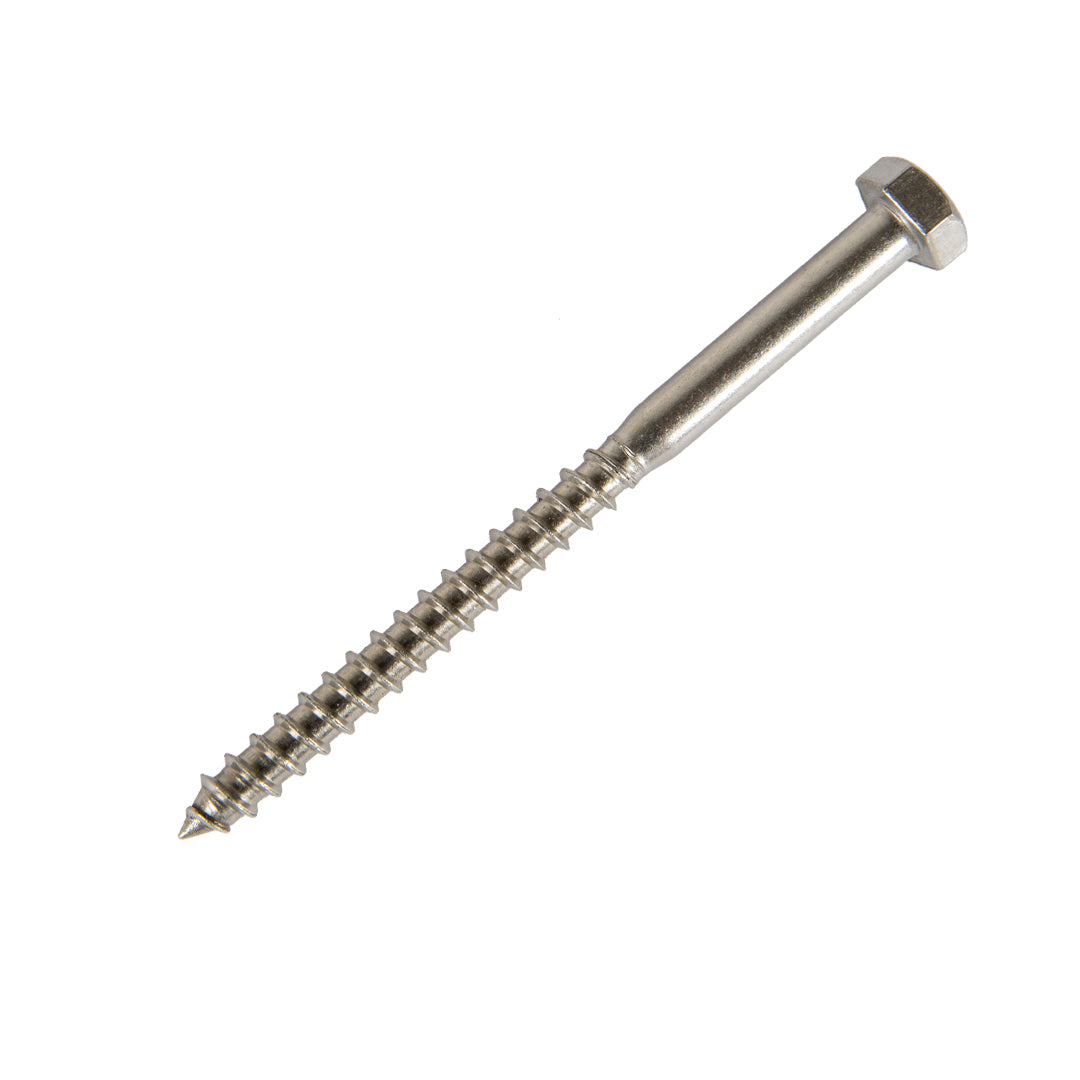m6 x 90mm coach screw in stainless steel A2