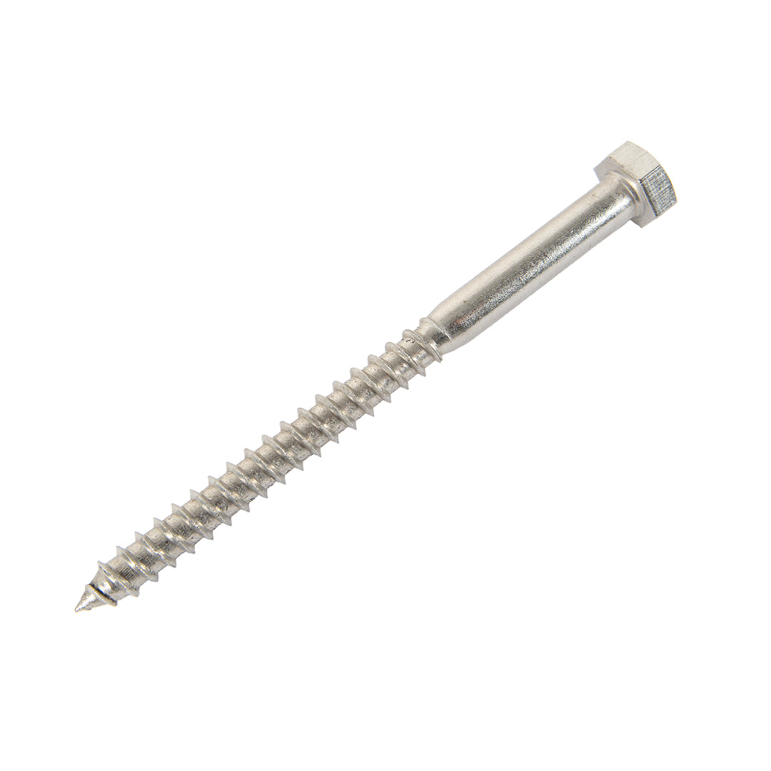 m8 x 120mm coach screw in stainless steel