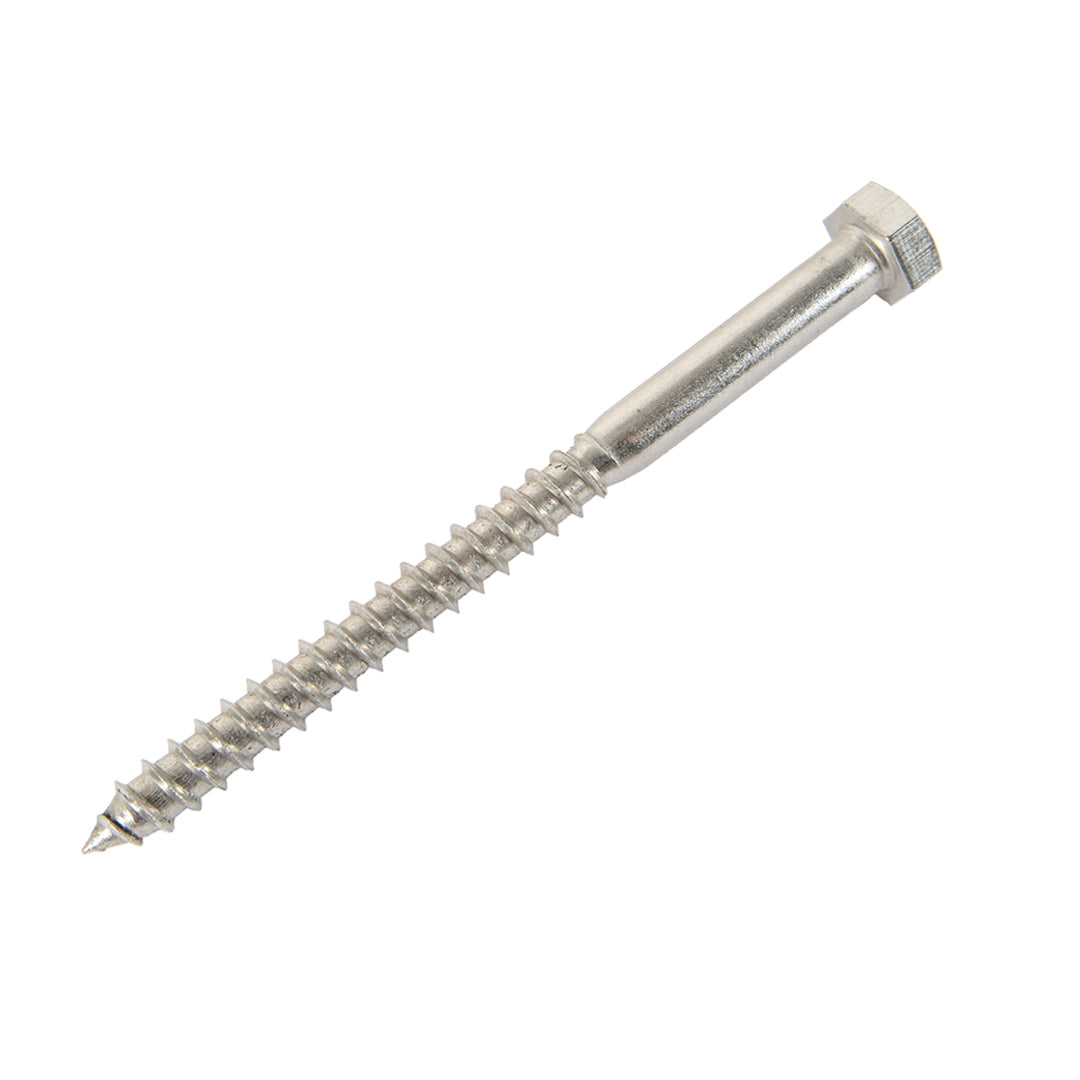 m8 x 130mm coach screw in stainless steel