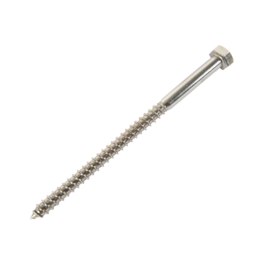 m8 x 160mm coach screw in stainless steel