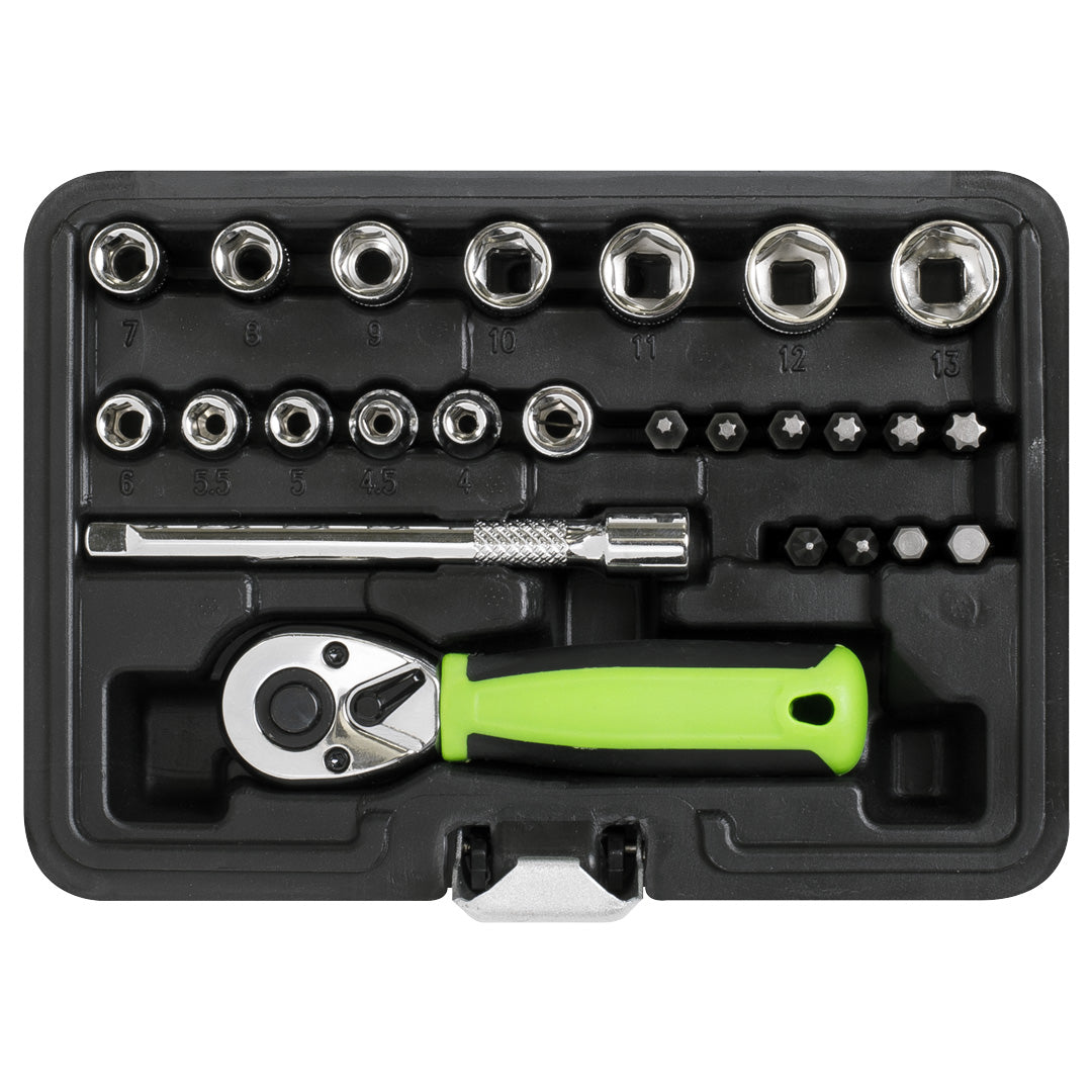 S01233 Siegen Socket Set 1/4"Sq Drive 25pc