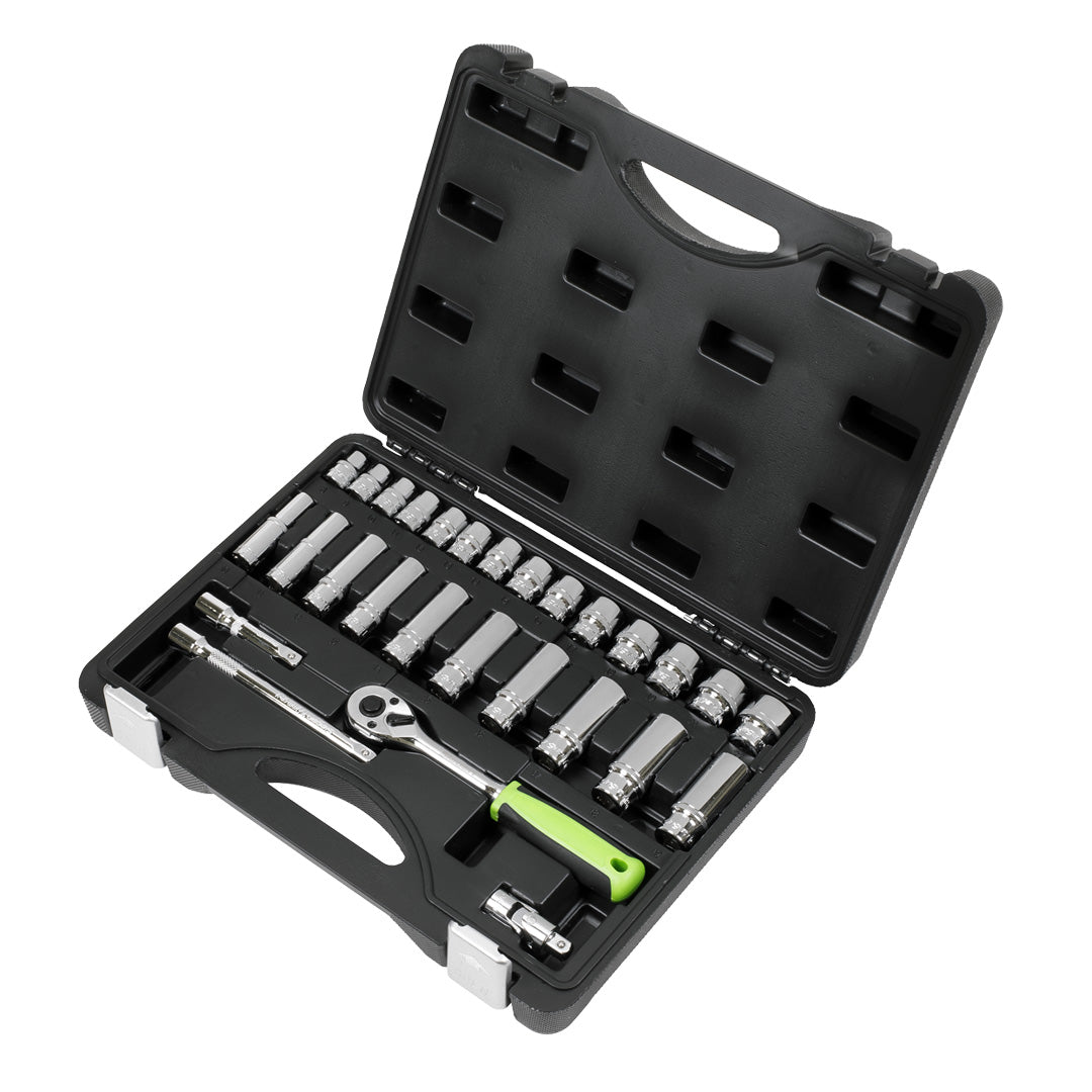 Siegen Socket Set 3/8"Sq Drive 28pc