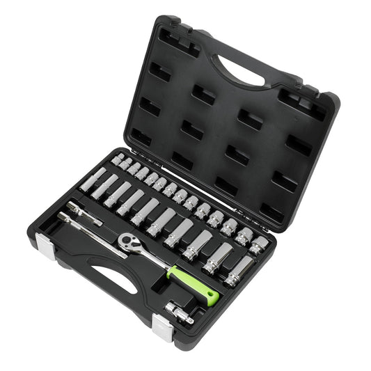 Siegen Socket Set 3/8"Sq Drive 28pc