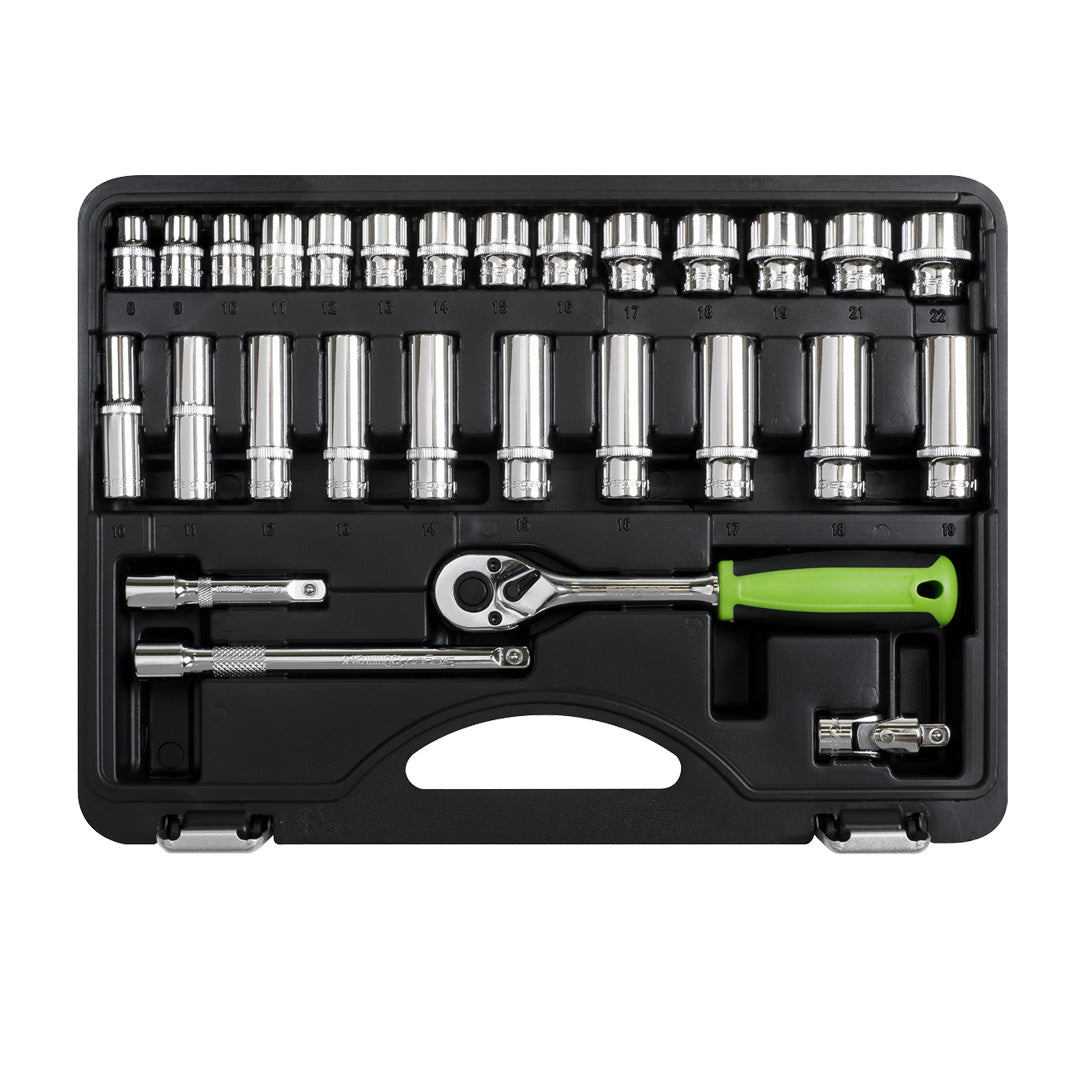 Siegen Socket Set 3/8"Sq Drive 28pc tray