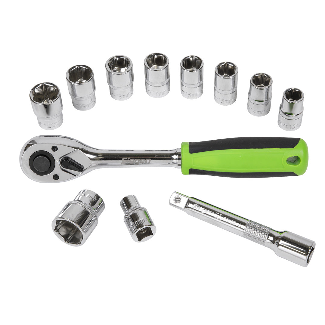 S01244 Siegen Socket Set 1/2"Sq Drive 12pc