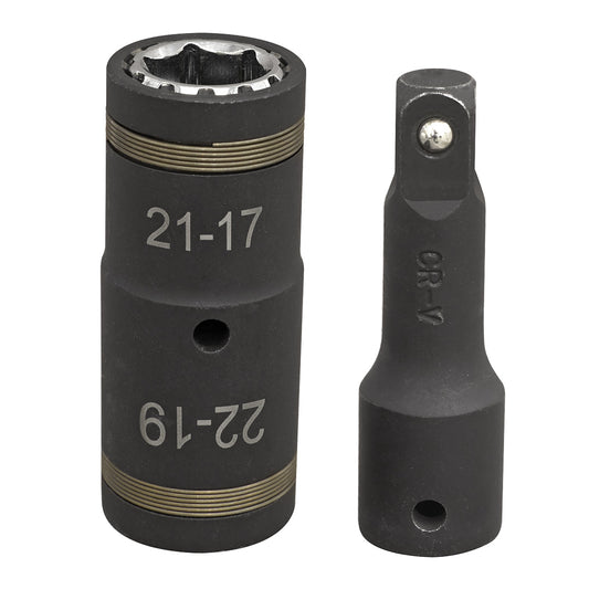 4-in-1 Impact Socket Set 1-2"Sq Drive 2pc