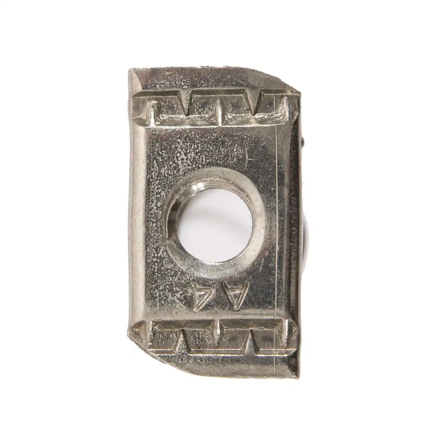 top view of channel nut with spring