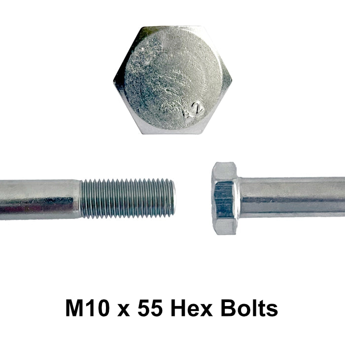 M10 x 55mm Hex Bolt Stainless Steel A2 DIN 931