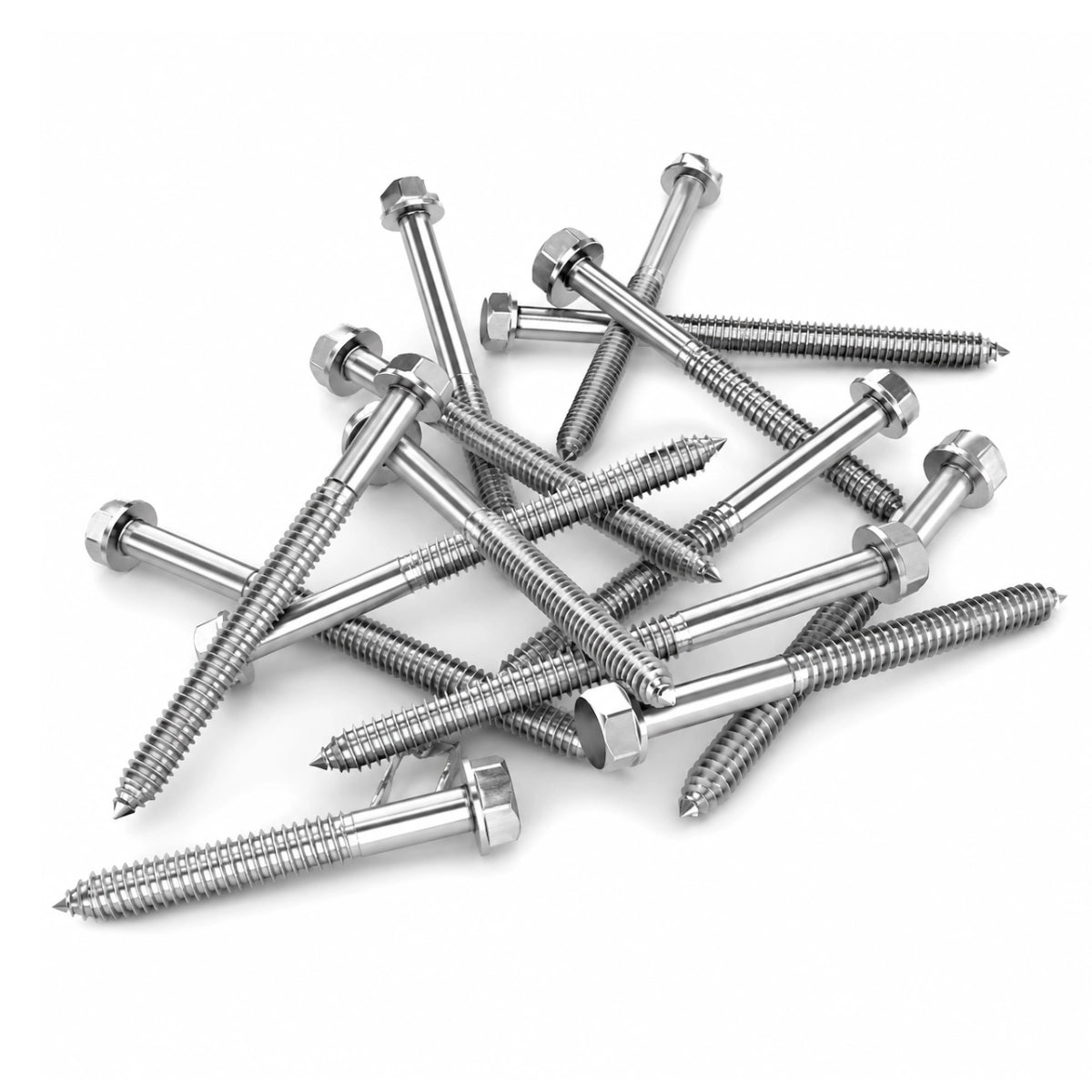 scattered stainless steel concrete screws