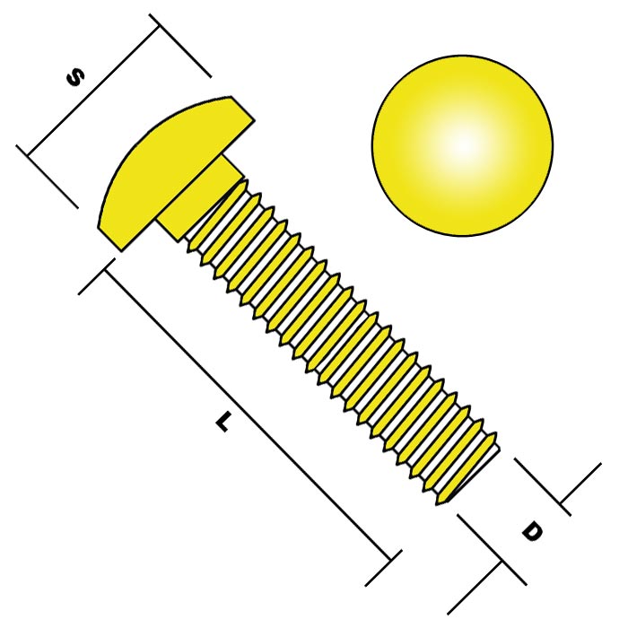 coach bolt measurements m10x100mm