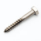 M10 x 70mm coach screw stainless steel A2 