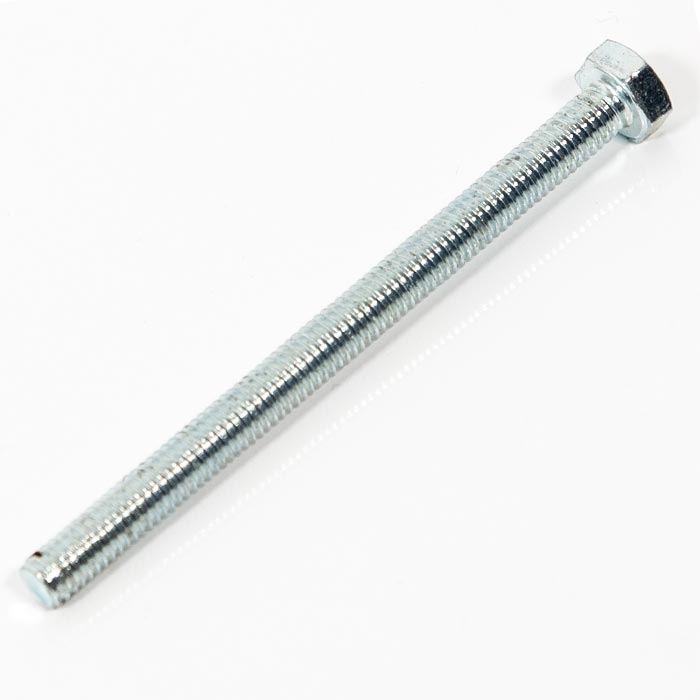 full thread bolt measuring m6 x 100mm in zinc plated steel